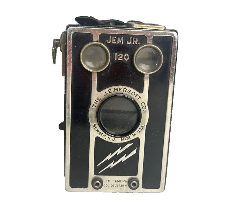 Vintage 1940s JEM Jr 120 Flash Camera Art Deco Box Camera Collectible Untested